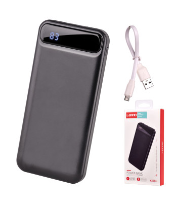 L – BRNO išorinė baterija 10000mAh, 2USB, juoda