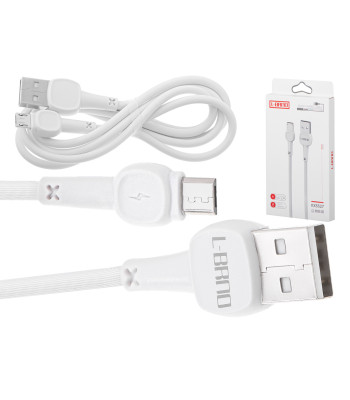 L-BRNO "Micro USB" greitojo įkrovimo kabelis, baltas