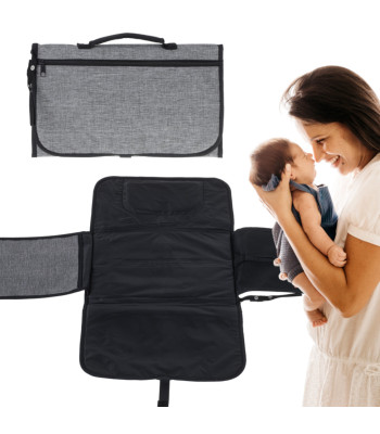 Kūdikių pervystymo kelioninis kilimėlis konvertuojamas pervystymo krepšys pilkos spalvos