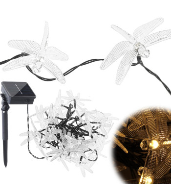 Saulės Dragonfly sodo žibintai 6,5 m 30LED šiltai balta