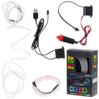 LED aplinkos apšvietimas automobiliui USB 12V juosta 3m balta
