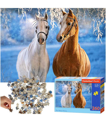 Castorland Puzzle 260 elementų - Žiemos arkliai