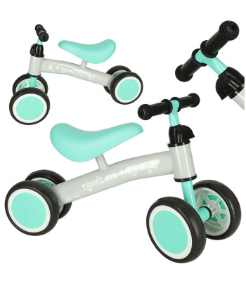 Vaikiškas balansinis keturių ratų dviratukas, Trike Fix Tiny, pilkas/žydras