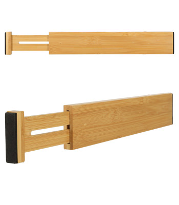 Stalčių organizatorius reguliuojamas bambuko separatorius 43x6x1,5cm 1 vnt.