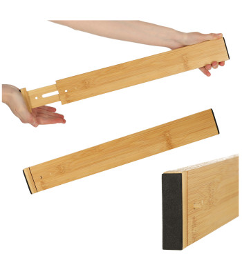 Reguliuojamas bambuko stalčių organizatorius 56x6x1,5 cm 1 vnt.