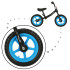Triratis Fix Balance krosinis dviratis juodos ir mėlynos spalvos