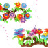 Gėlės kūrybiniai blokai gėlių sodas 104 elementai