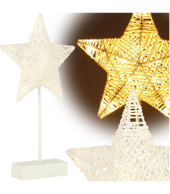 Kalėdinė dekoracija stovinti žvaigždė 39 cm 10 LED šiltai geltona