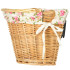 Pintas krepšys dviračio priekiniam krepšeliui austas gėlių įdėklas