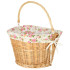 Pintas krepšys dviračio priekiniam krepšeliui austas gėlių įdėklas