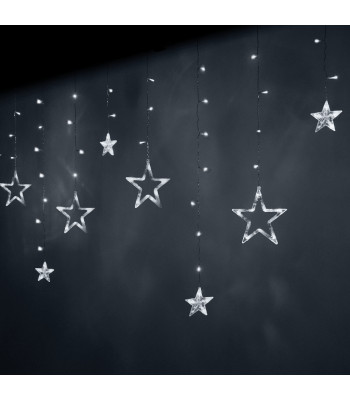 LED žvaigždžių uždangos žibintai 2,5 m 138LED šaltai balta
