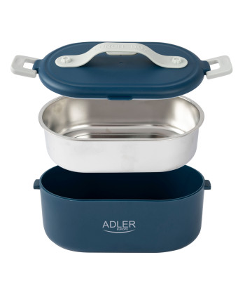 "Adler" AD 4505 mėlyna Maisto konteineris šildomas pietų dėžutės rinkinys konteineris atskiriamasis šaukštas 0,8L 55W