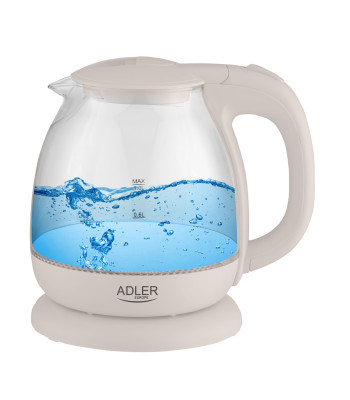 "Adler AD 1283C" skaidraus LED stiklo elektrinis virdulys 1,0 l 1100 W