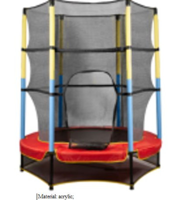 Trampolinas vaikams su tinklu 140 cm raudona-mėlyna