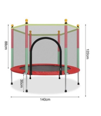 Vaikiška Sodo Trampolina su Tinklu 140 cm Raudona