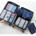 Lagaminų organizatoriai kelionių rinkinys 7 dalių drabužių laikymo reikmenys vandeniui atsparūs krepšiai makiažo krepšys batų krepšys tamsiai mėlyna