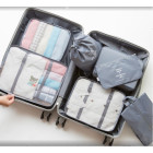 Lagaminų organizatoriai kelionių rinkinys 7 dalių drabužių laikymo reikmenys vandeniui atsparūs krepšiai makiažo krepšys batų krepšys pilkas