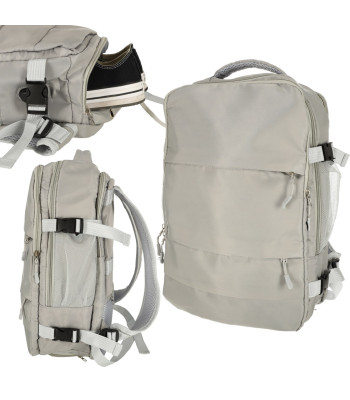 Vandeniui atsparus kelioninis kuprinis su USB jungtimi 45x16x28cm pilkas
