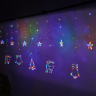 Kalėdinės LED lemputės užuolaida su elniu 2,5 m 138 LED ir 8 švietimo režimai