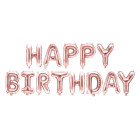 Folinis balionas Happy Birthday, 340cm x 35cm, rausvas auksas