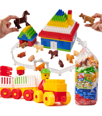 DIPLO FARM Konstravimo Klocki Vaikams Plastikinių 292 vnt.