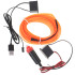 LED ambientinė apšvietimo juosta automobiliams, 5m, USB, 12V, oranžinė