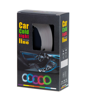 Automobilio LED aplinkos apšvietimas USB 12V juosta 5M balta