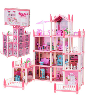 Domek Lėlėms Rožinė Vila DIY