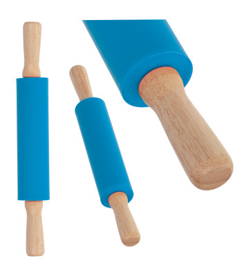 Silikoninis tešlos kočėlas 38 cm mėlynas