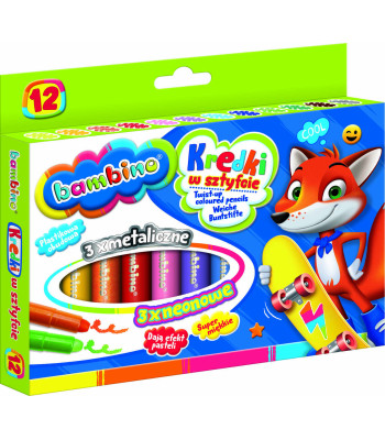 Kreidelės Bambino 12 Spalvų