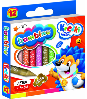 Kreidelės BAMBINO, 12 Spalvų