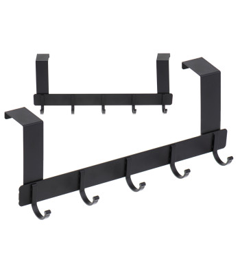 Kabykla drabužiams ant durų 32cm su 5 kabliukais, juoda