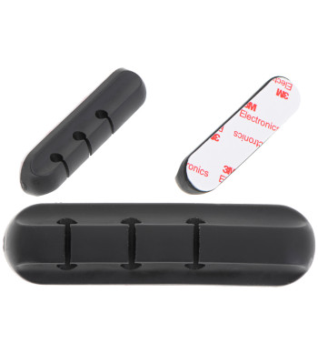 Organizator su klipu kabeliams (juodas)