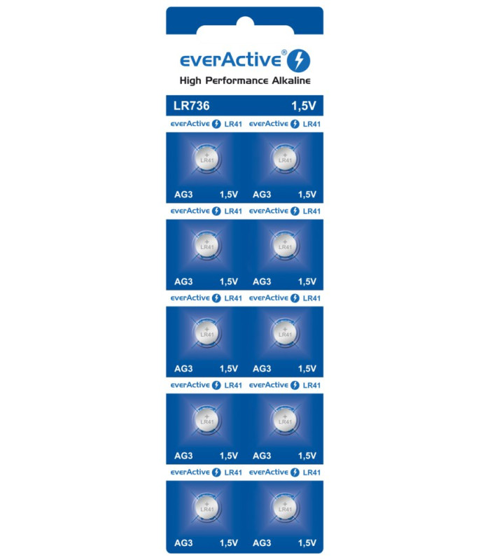 Baterijos EverActive LR736 LR41 AG3 - 10 vnt.