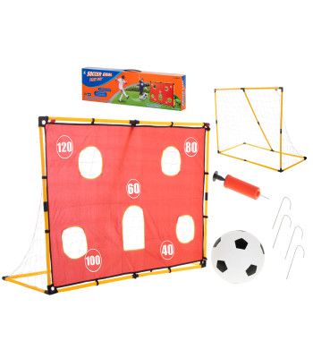 Futbolo vartai su taikiniu