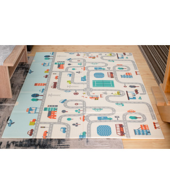 Mokomasis sulankstomas dvipusis putplasčio kilimėlis 150x190 cm gatvės miškas