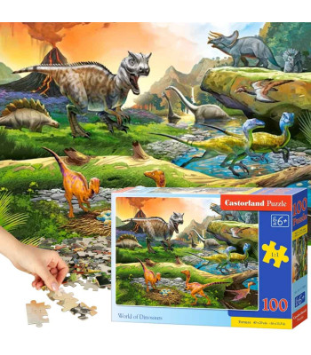 CASTORLAND dėlionė 100 dalių. Dinozaurų pasaulis