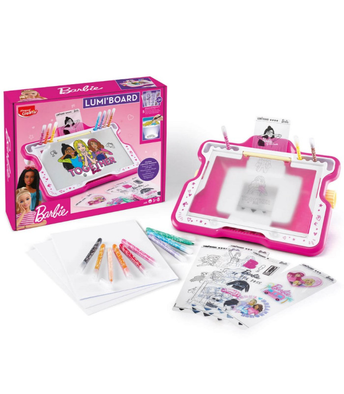 Piešimo lenta su LED projektoriumi ir Barbie šablonais