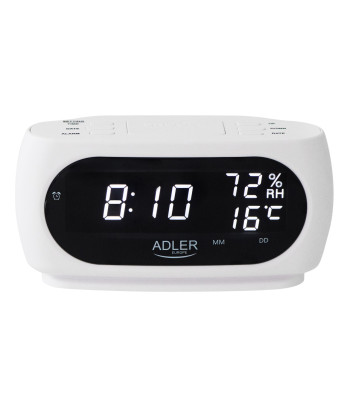 Adler AD 1186 W Laikrodis - Žadintuvas su Temperatūros ir Drėgmės Matavimu
