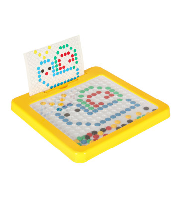 Magnetinė Montessori mozaika - spalvingi taškai, geltona 26 x 26 cm