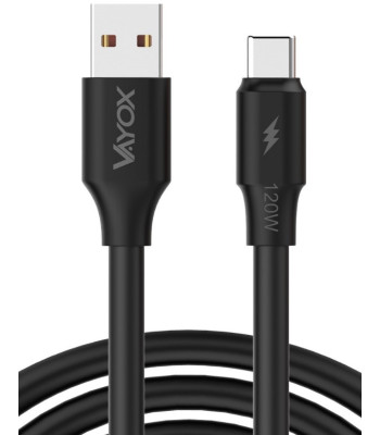 Kabelis USB - USB-C 120W 3A 1M Fast Line Juodas VA0121 Vayox
