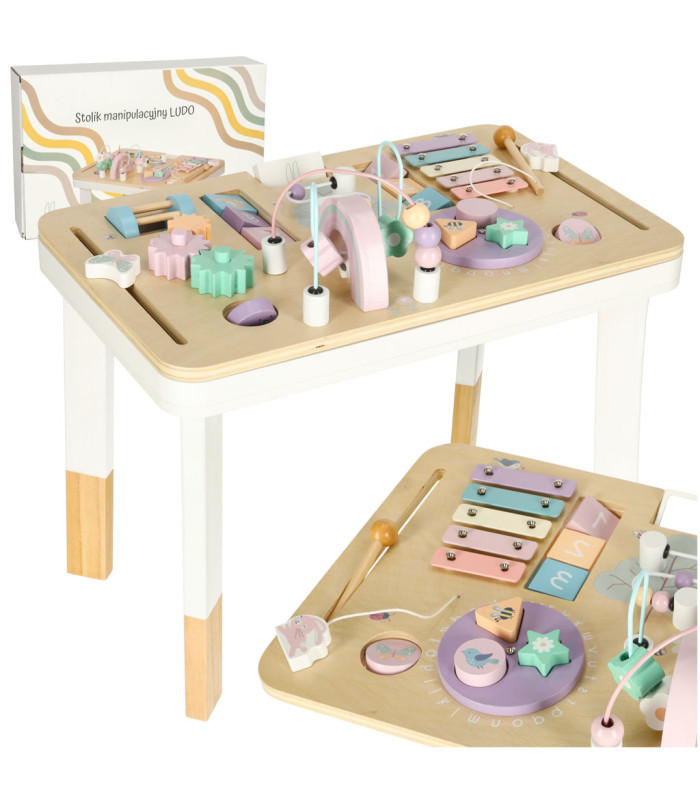 Montessori manipuliacinis staliukas pastelinės spalvos Lulilo Ludo