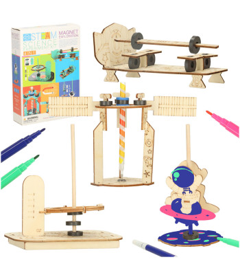 Edukacinis rinkinys moksliniams eksperimentams DIY mechanika gravitacija 4-in-1