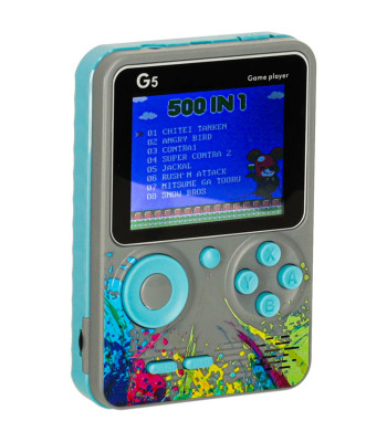Nešiojama žaidimų konsolė mini retro pilka