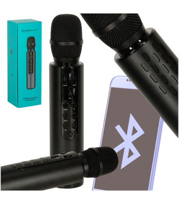 Belaidis karaoke mikrofonas su Bluetooth, juodas