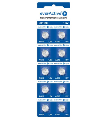 Baterijos everActive G10 AG10 - 10 vienetų