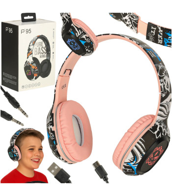 Belaidės ausinės Bluetooth žaidimams ir sportui rožinės
