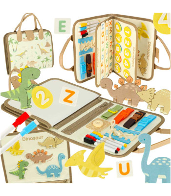 Sensorinė sensorinė montessori manipuliacinė lenta dinozaurų dėklas