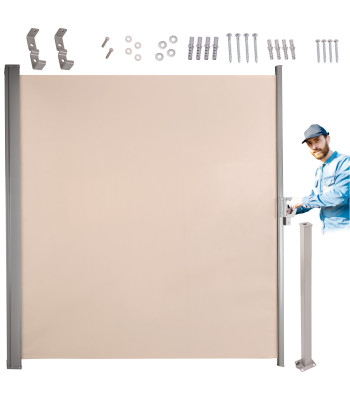 Šoninė markizė terasai LUARO - 180 x 400 cm, smėlio spalvos