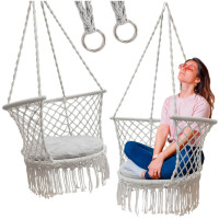 Sodo sūpynės "Stork's nest" su atlošu pilkos spalvos 80 cm 150 kg